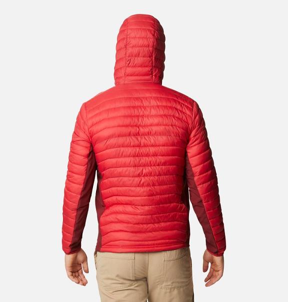 Columbia Powder Pass Hooded Jacket Red For Men's NZ56241 New Zealand